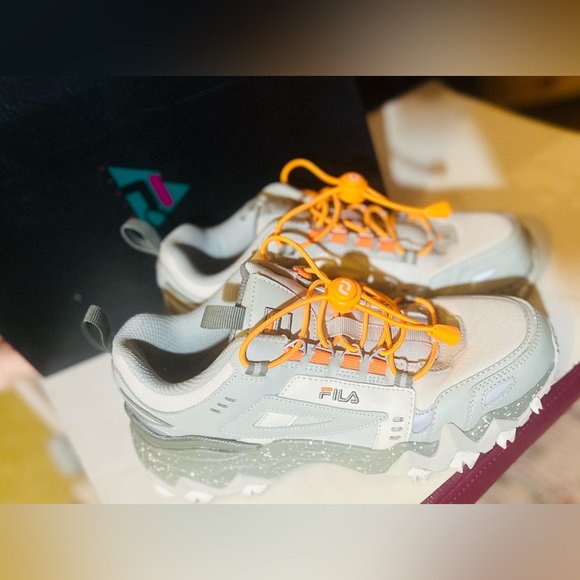 Fila Shoes - Fila Women’s Sneakers - Green with Orange Highlights